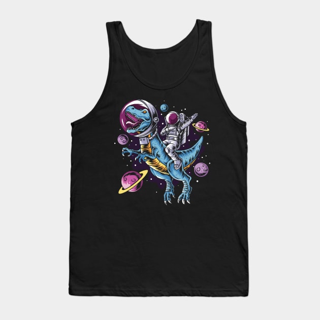 T-Rex Space Tank Top by WorldDinosaurs